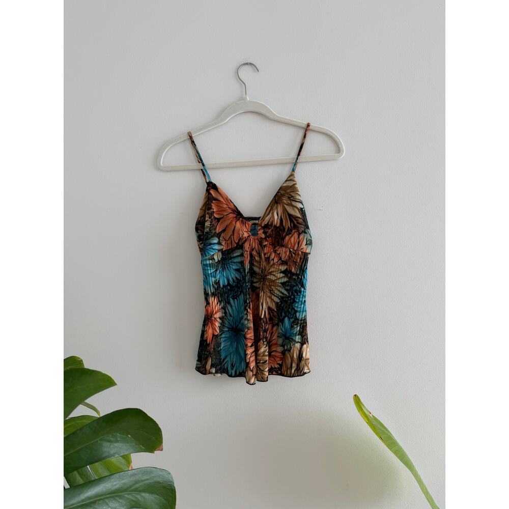 y2k boho vanity floral tank | sz small